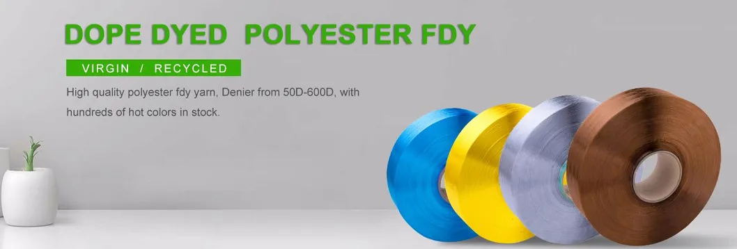 100% Polyester Dope Dyed DTY Yarn (75D - 600d)