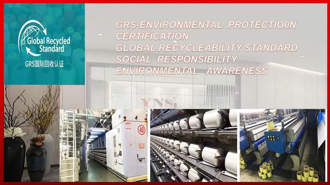 100% Recycled Polyester Flame Restardant Yarn (FR) of DTY Nim 75D/48f (83dtex) with Grs Certification