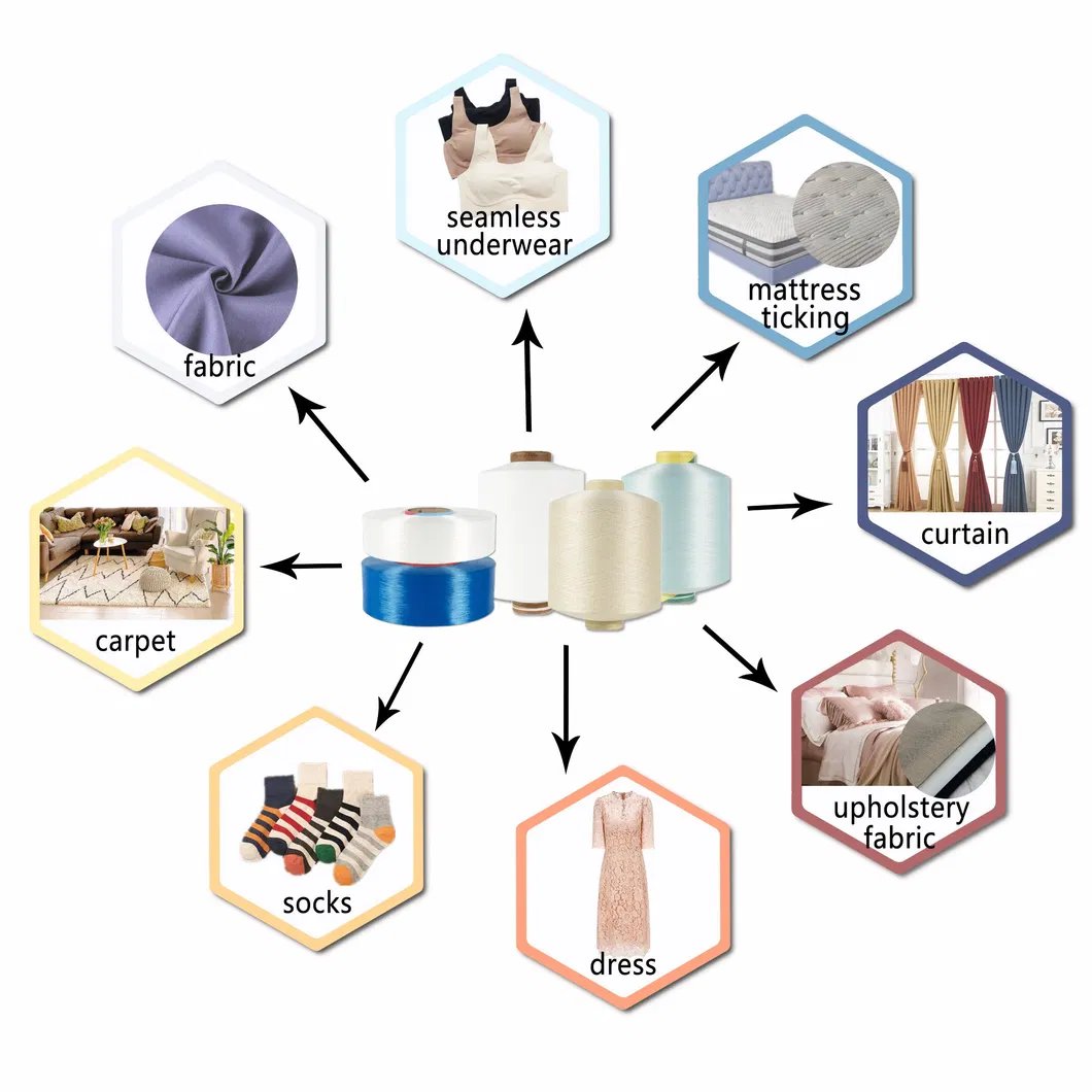 100% Recycled Polyester Yarn of DTY SD RW 600d/192f (666dtex) for Curtain with Grs Certification