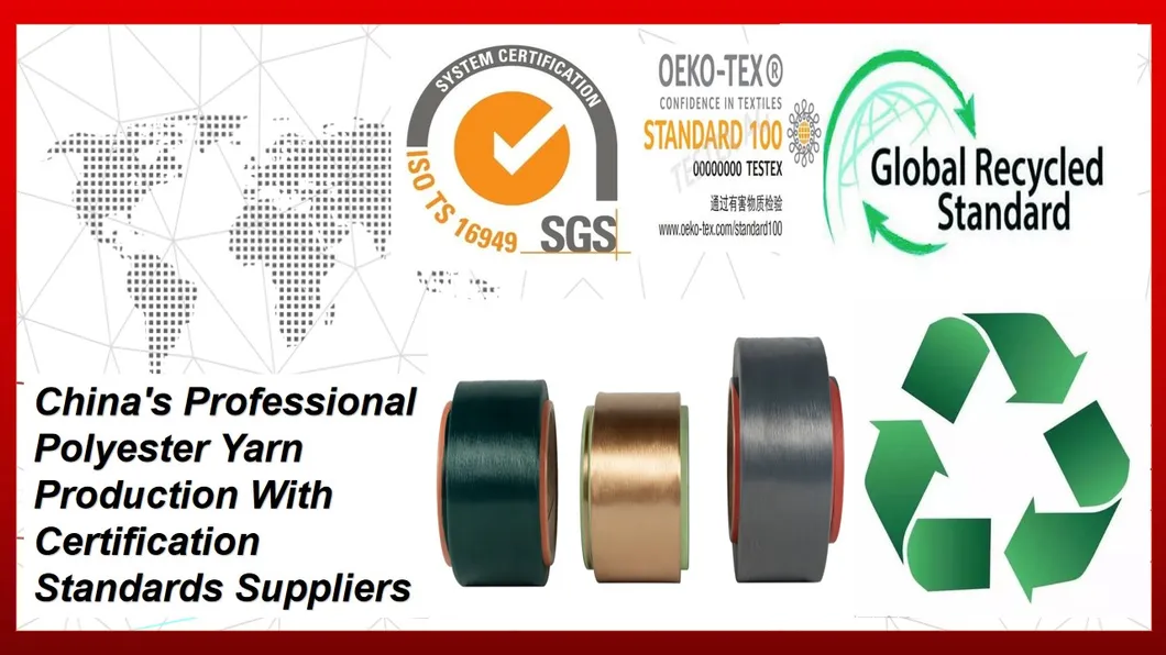 100% Recycled Polyester Yarn of DTY SD RW 600d/192f (666dtex) for Curtain with Grs Certification