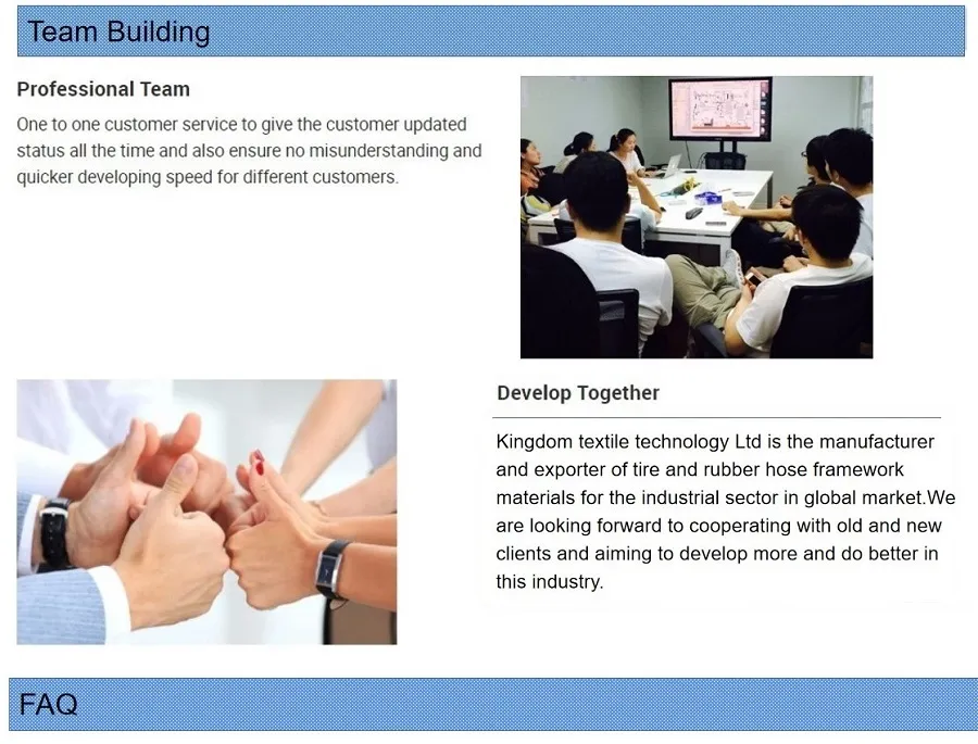 1000d/6*3 High Tenacity Polyester Dipped Soft Cord for Rubber Belt