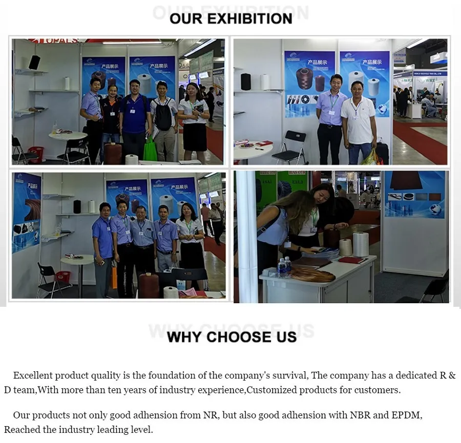 1000d/6*3 High Tenacity Polyester Dipped Soft Cord for Rubber Belt