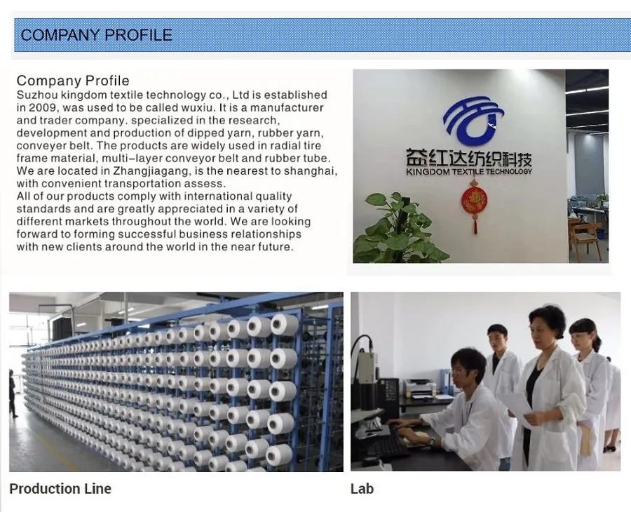 1500d Hightenacity Dipped Polyester Yarn for Rubber Hose