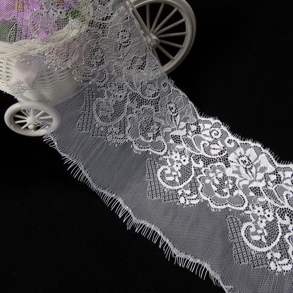 15cm Width Chemical Nylon Eyelash Lace Trim for Fashion Garment DIY Craft Supply