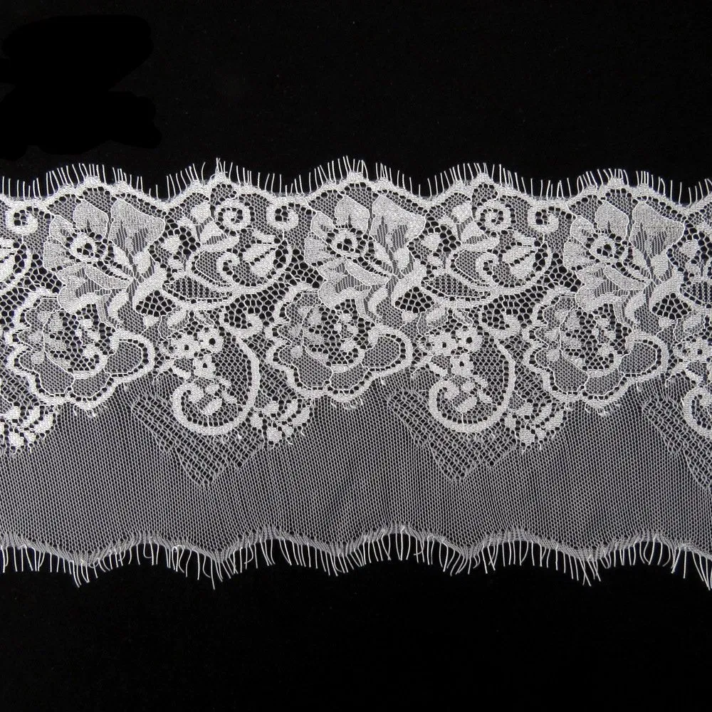 15cm Width Chemical Nylon Eyelash Lace Trim for Fashion Garment DIY Craft Supply