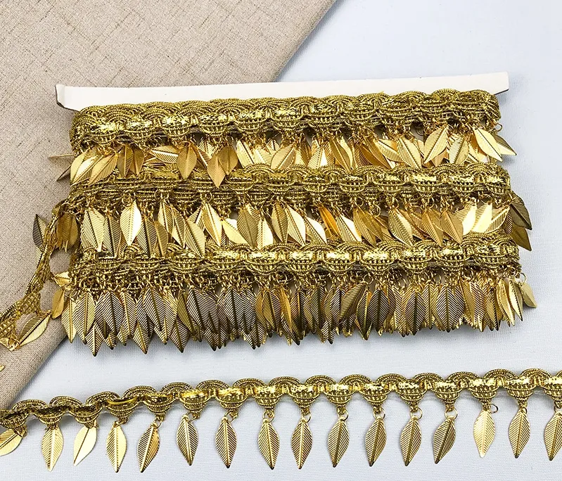 18 Designs Gold Metallic Metal Coins Lace Tassel for Luxury Docoration