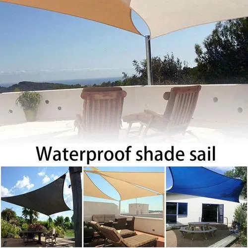 185GSM Sand UV Black Shade Sails Rectangle 3X5m Canopy for Patios Outdoor Backyard Garden Deck