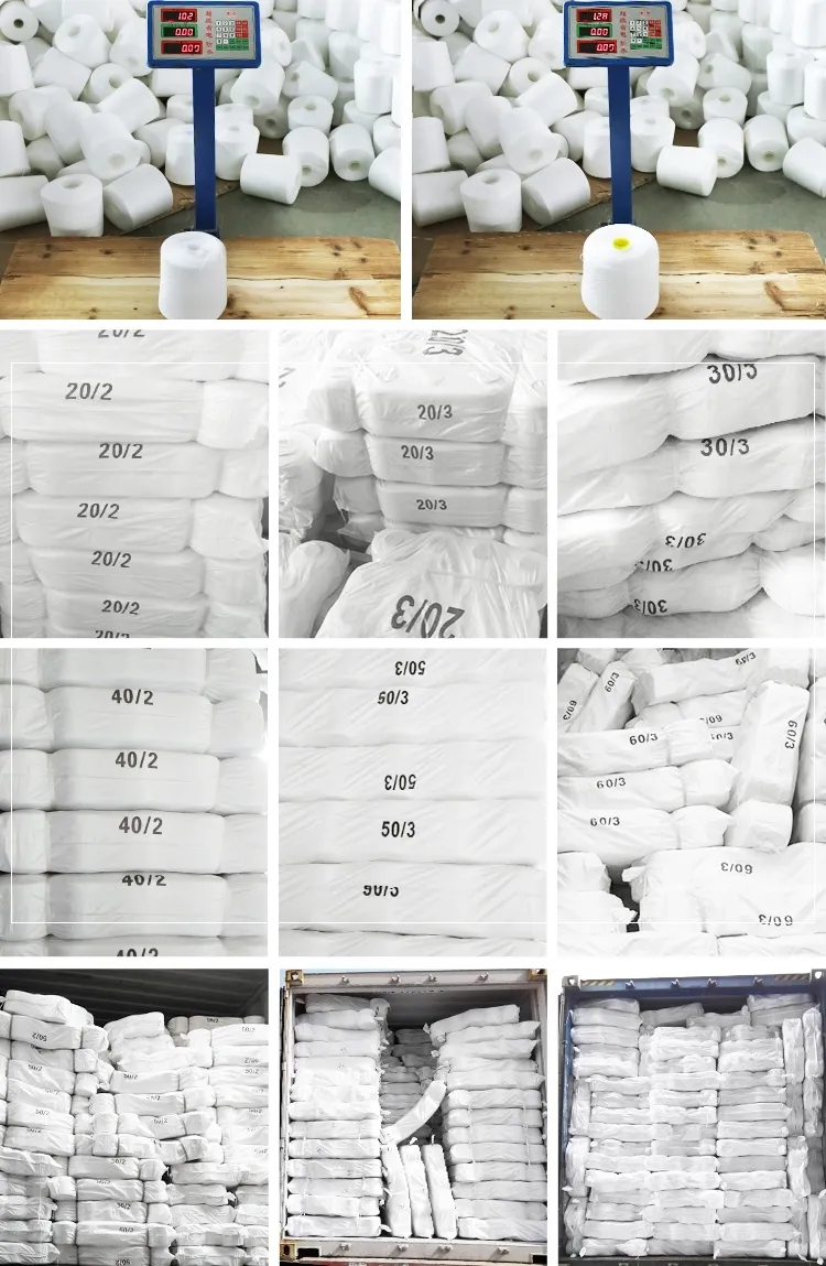 42s/2 45s/2 Raw White 100% Spun Polyester Yarn for Sewing Thread