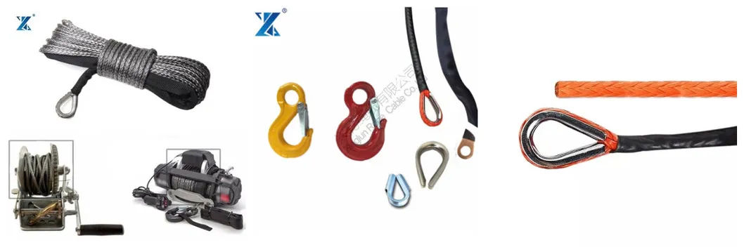 64mm UHMWPE Rope 2200kn Hmpe Cordage Hawser Rigging Rope for Mooring, Towing and Tug Lines, Hoisting and Lifting