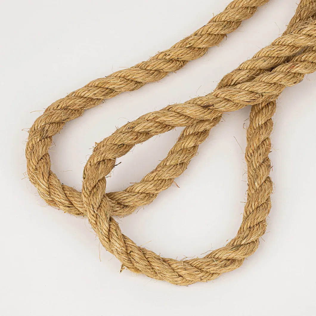 China Factory Twist 3/4 Strand Natural Manila/Sisal Jute Rope