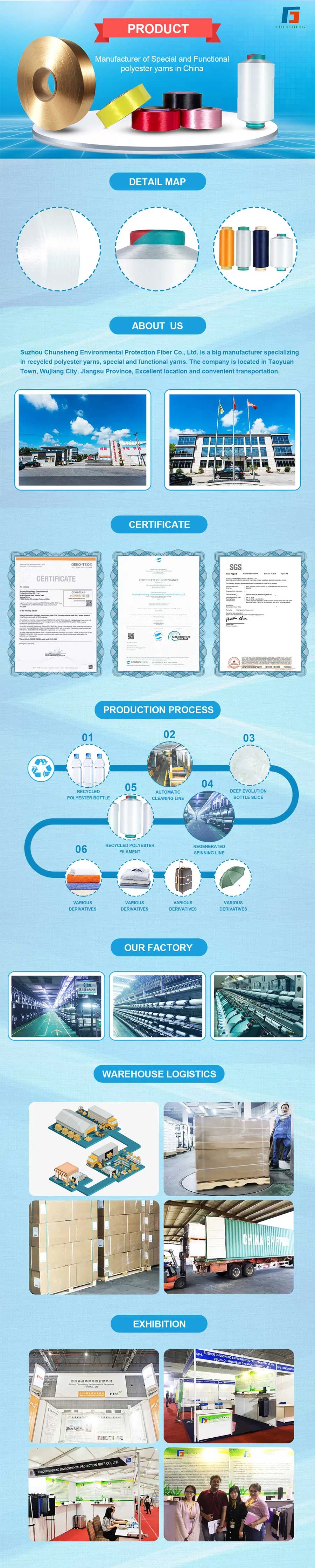 China Manufacture Recycle Polyamide (Nylon) FDY Full Dull 70d/68f Yarn