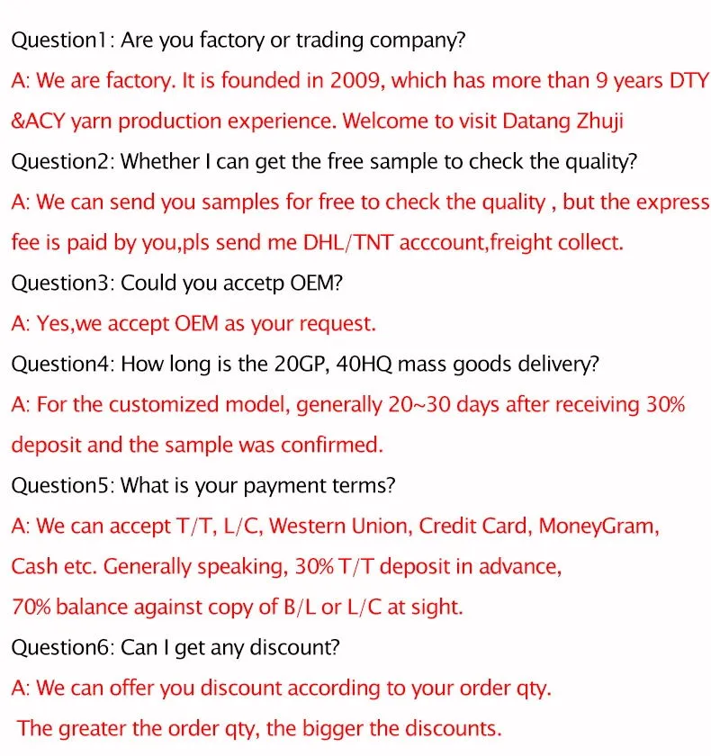 Cotton Knitting Spun Weaving Polyester Yarn 21s