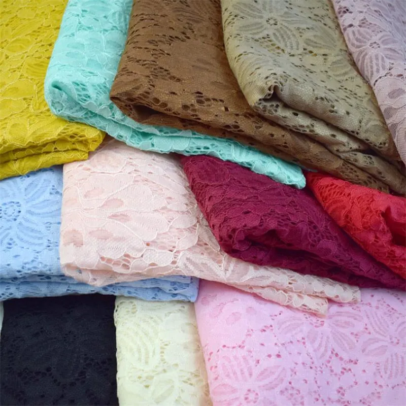 Custom Embroidery Fashion Elegant Glitter Tulle for Women and Frock Design Eyelet Lace Fabric for Dress Making