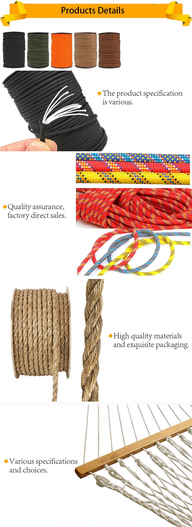 Durable and Wear Resistant Great Toughness Manila Rope