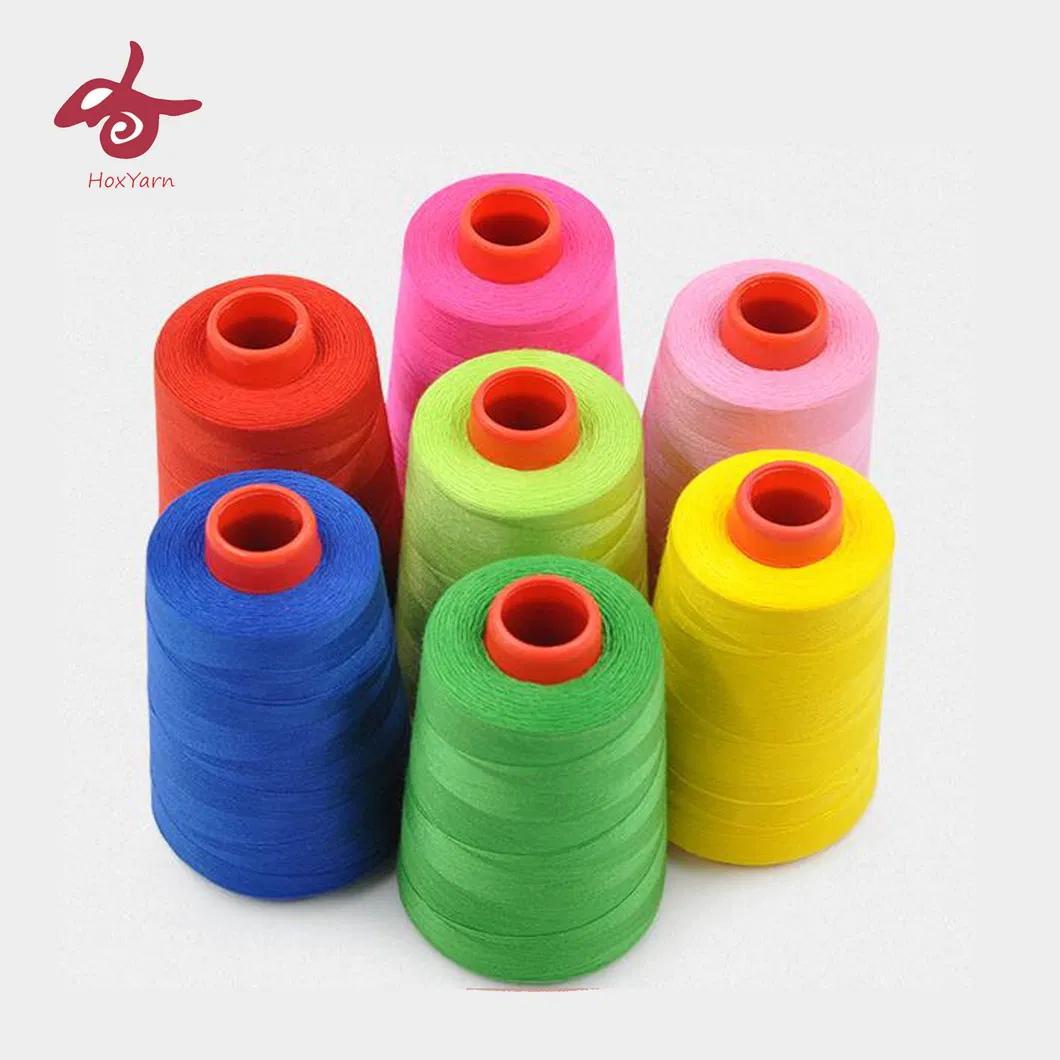 Factory Wholesale 100% Polyester Sewing Thread Ne 40s/2 China Manufaturer Raw White Thread 5000meters 1000meters