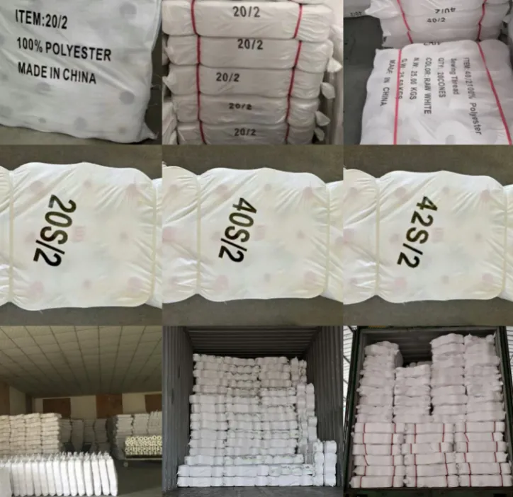 Factory Wholesale 100% Polyester Sewing Thread Ne 40s/2 China Manufaturer Raw White Thread 5000meters 1000meters