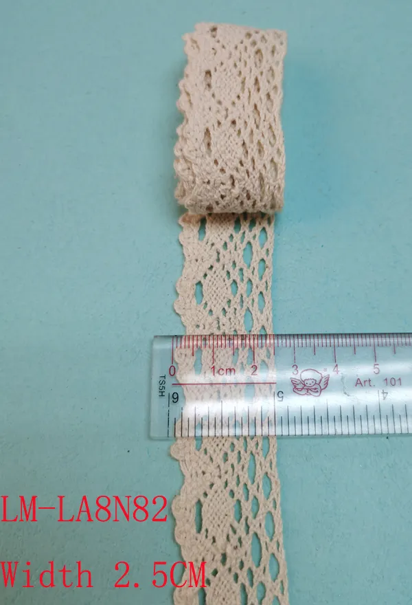 Garment Accessories Color Retail DIY Artic Drawnwork Chemical Lace Trim Woven Wave Small Yarn Lace Purfle Embroidery Crochet 25mm Small Cotton Lace Roll