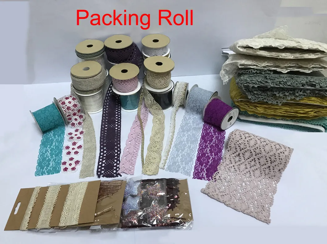 Garment Accessories Color Retail DIY Artic Drawnwork Chemical Lace Trim Woven Wave Small Yarn White Ecru Purfle Embroidery Crochet 20mm Cotton Lace Roll