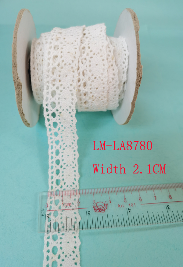 Garment Accessories Color Retail DIY Artic Drawnwork Chemical Lace Trim Woven Wave Small Yarn White Ecru Purfle Embroidery Crochet 20mm Cotton Lace Roll