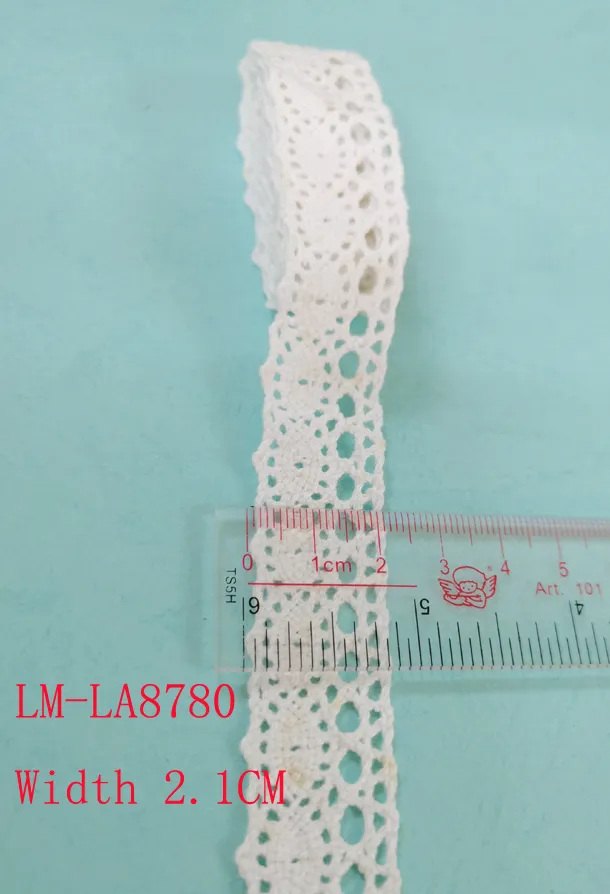Garment Accessories Color Retail DIY Artic Drawnwork Chemical Lace Trim Woven Wave Small Yarn White Ecru Purfle Embroidery Crochet 20mm Cotton Lace Roll