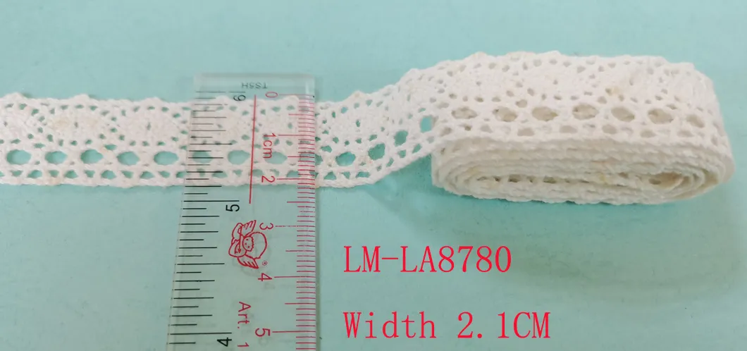 Garment Accessories Color Retail DIY Artic Drawnwork Chemical Lace Trim Woven Wave Small Yarn White Ecru Purfle Embroidery Crochet 20mm Cotton Lace Roll