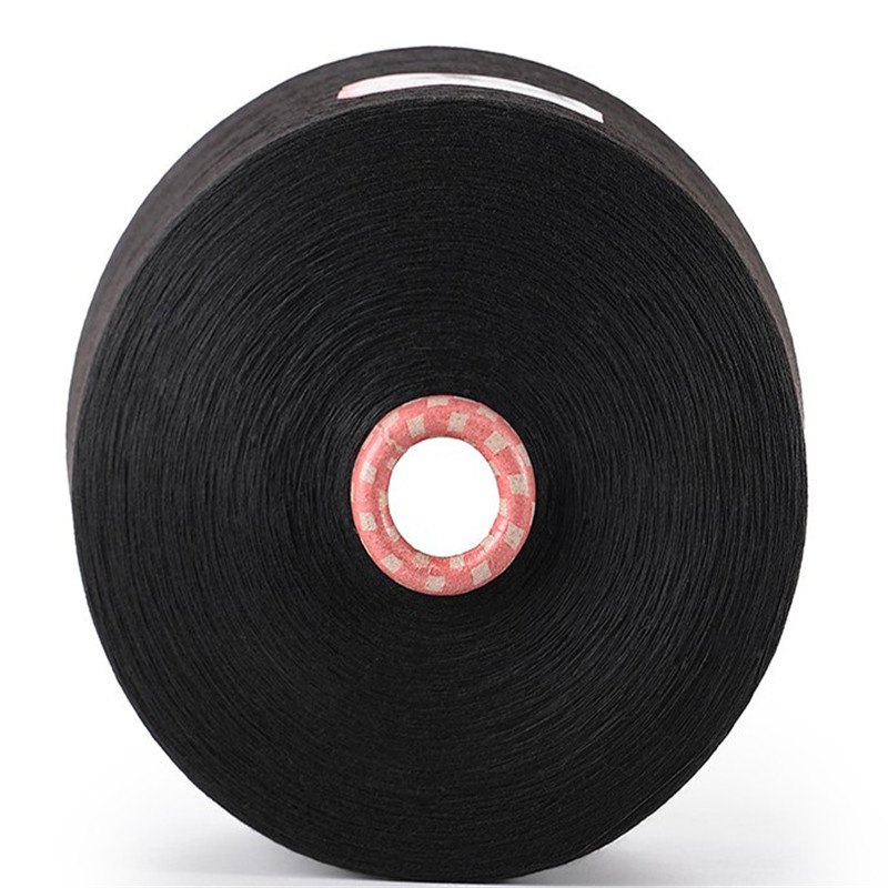 High Quality 30s 32s 40s Polyester Spun Yarn Dope Dyed Black