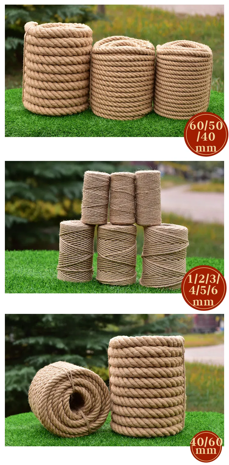 High Quality 4mm 6mm Jute Sisal Rope for Shipping Application