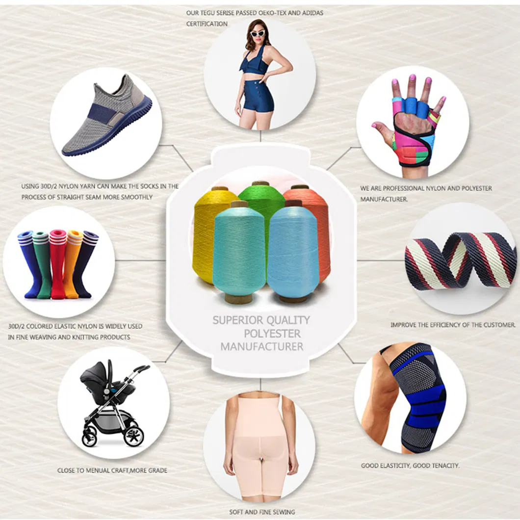 High Quality POY Dope Dyed Polyester Filament Color Yarn 250d