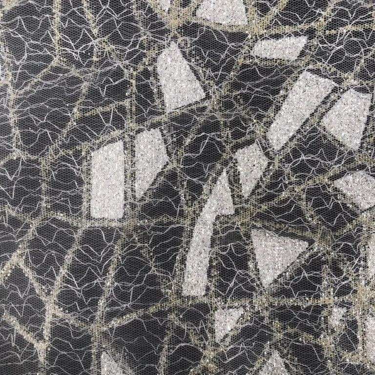 High Shiny Glitter and Sequin Tulle Fabric for Bridal Dress