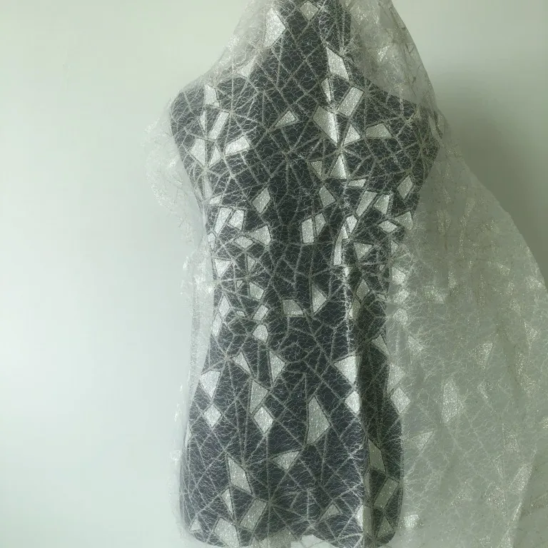 High Shiny Glitter and Sequin Tulle Fabric for Bridal Dress