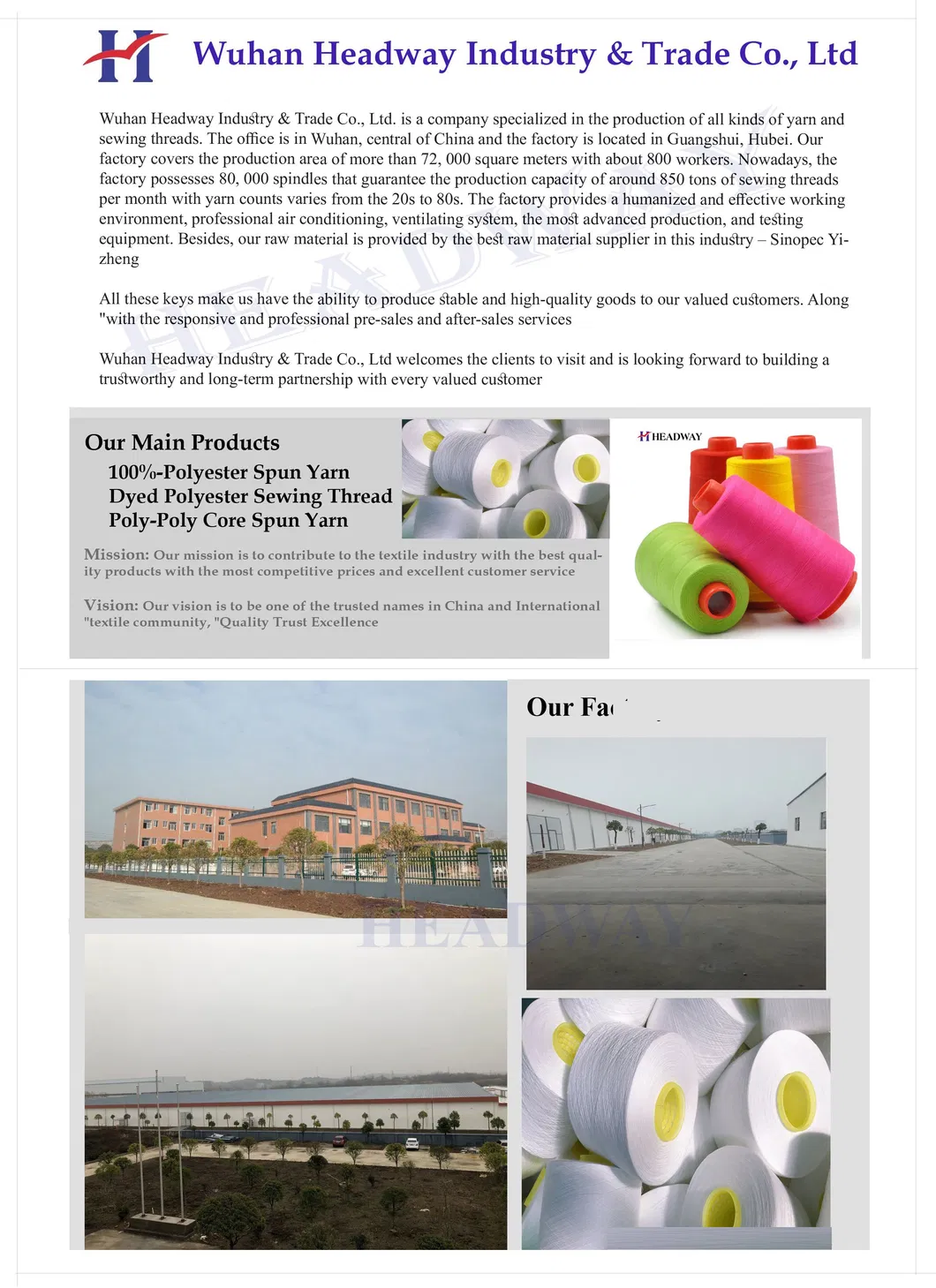 High Tenacity 100% Spun Polyester Yarn Sewing Thread Manufacturer in China