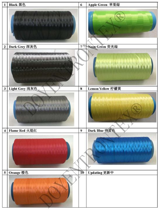 Hmpe/UHMWPE Different Deniers/Dtex /Colors for Ropes/Cordage/Slings Tyz-PE-C76