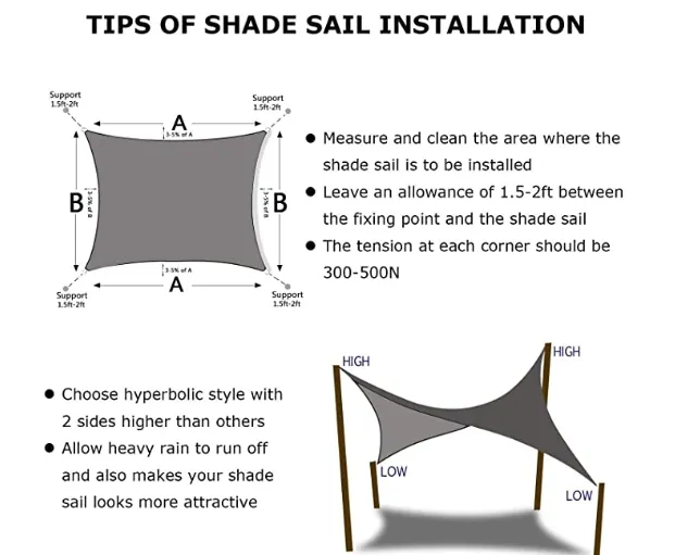 Hot Sale Sun Shade Sail with Competitive Price, Commercial Shade Sails