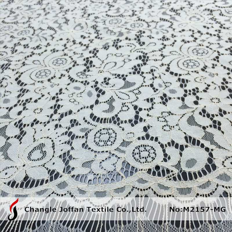 Jacquard Ivory French Lace Fabric ( M2157 -MG)