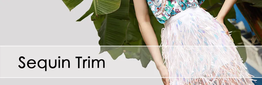 Lace Mesh Decorative Tassel Sequin Tape for Dress