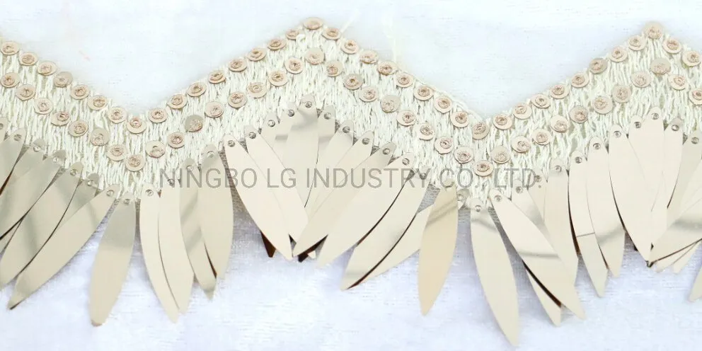 Lace Mesh Decorative Tassel Sequin Tape for Dress