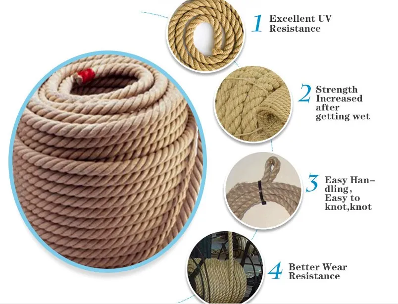 Low Price Hemp Material and Natural Color Manila Rope Climbing Rope Jute Rope Sisal Rope