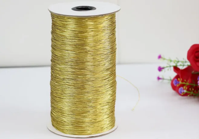 Metallic Yarn Elastic Cord Gold Glitter Elastic Rope