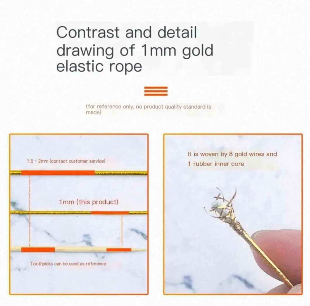 Metallic Yarn Elastic Cord Gold Glitter Elastic Rope