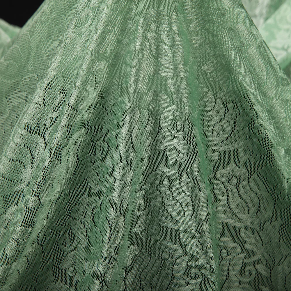 Nylon Spandex Shiny Warp Knit Lace Mesh Fabric