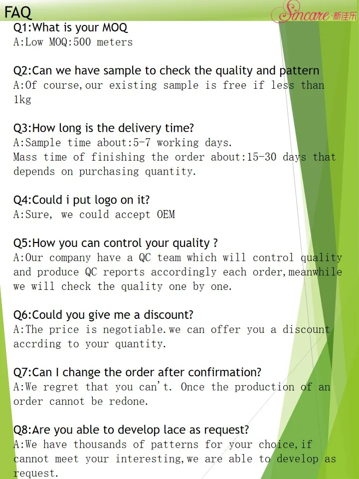 Oeko-Tex Standard 100 Certification Stretch Jacquard Lace for Garment
