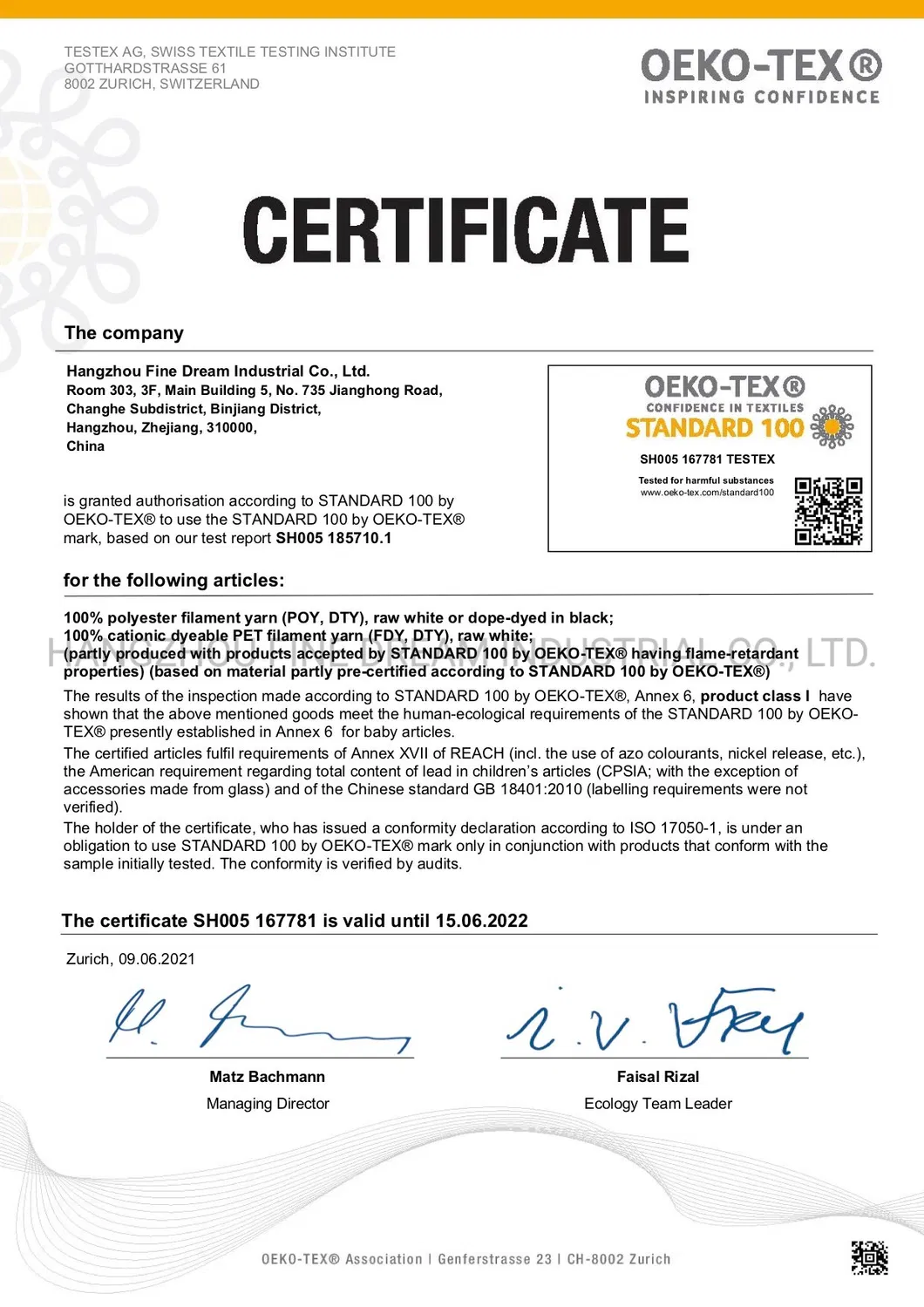 Polyester Yarn DTY 100d/180f SD Cotton Like Yarn Semi Dull Raw White